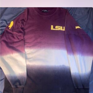 LSU Men's Purple and White Crewneck Sweater